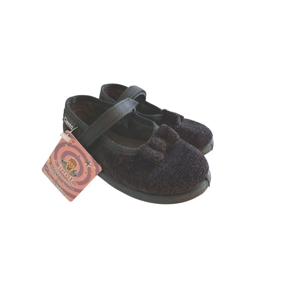 NWB Cienta Baby Girl Shoes Mary Janes Black Size EU 23 US 6.5 [jb]